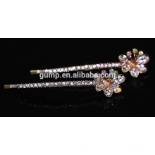 2015 Neuer Blumen-Entwurf Reizend glänzender Kristallbarrette Rhinestone-Bobbystift